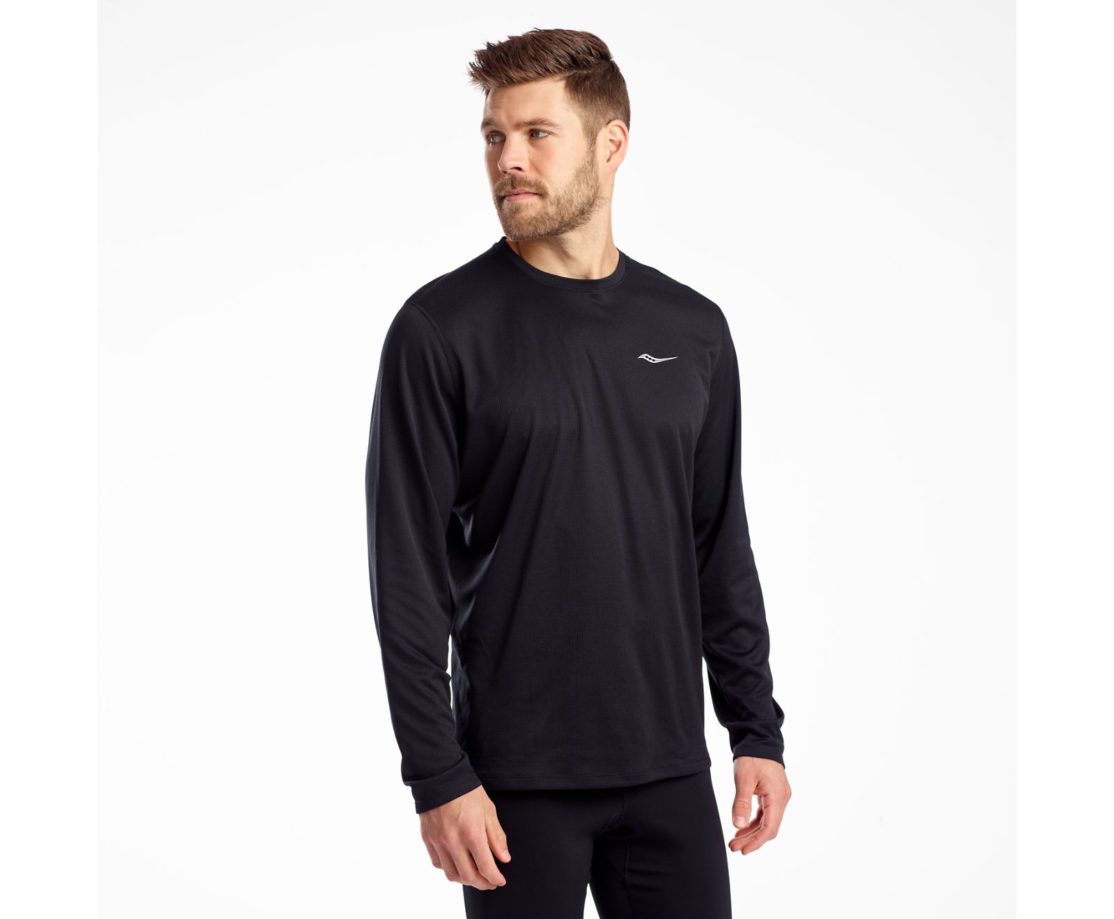 Saucony Stopwatch Long Sleeve Men\'s Shirts Black | AU 632ILHS